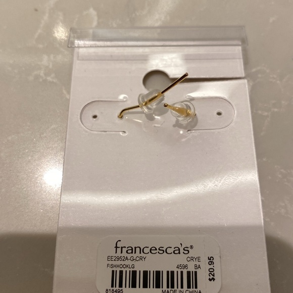 Francesca’s NWT 14k gold dipped cubic zirconia hanging earrings. - Picture 3 of 3